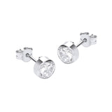 9ct Gold 5mm Cubic Zirconia Round Stud Earrings