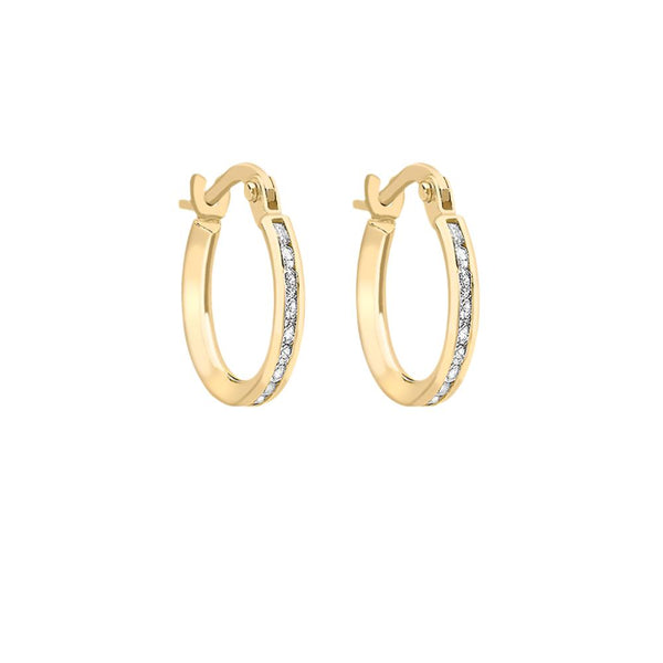 9ct Gold Cubic Zirconia Hoop Earrings