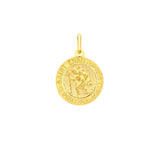 9ct Gold Round St. Christopher Medallion Pendant