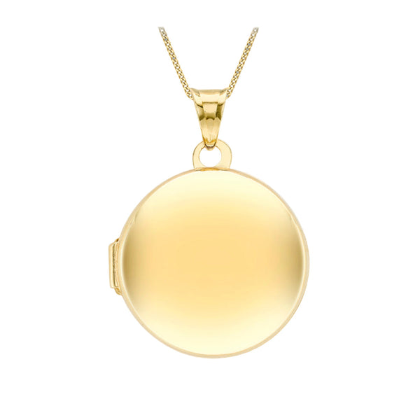 9ct Gold Large Round Locket Necklace