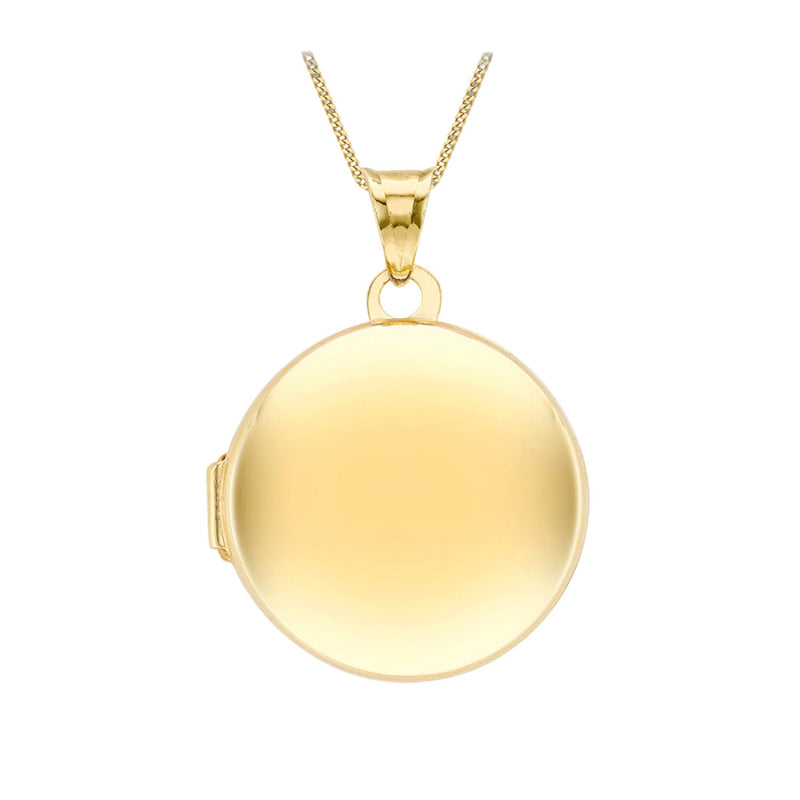 9ct Gold Large Round Locket Necklace