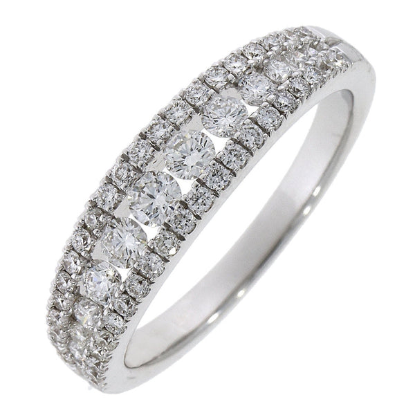 18ct White Gold Three Row Diamond Ring