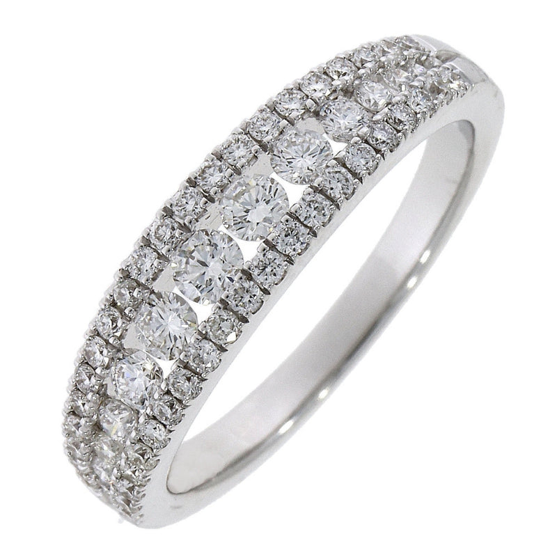 18ct White Gold Three Row Diamond Ring