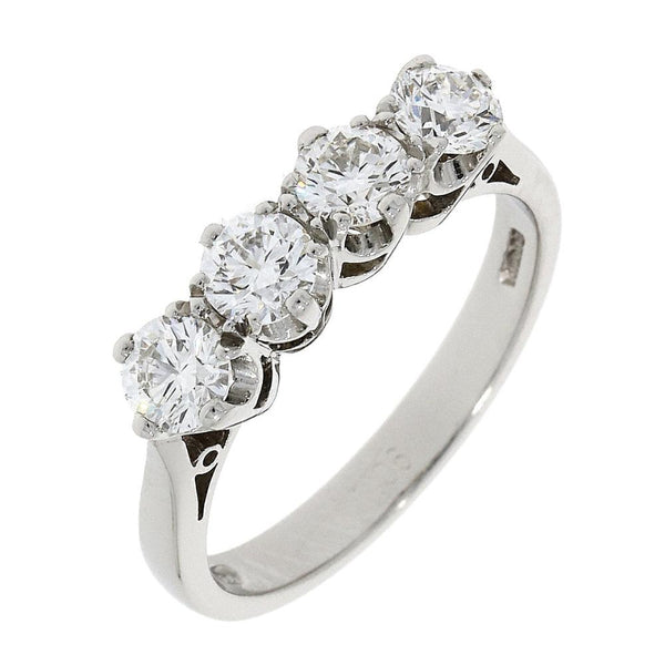 Platinum Four Stones Diamond Ring