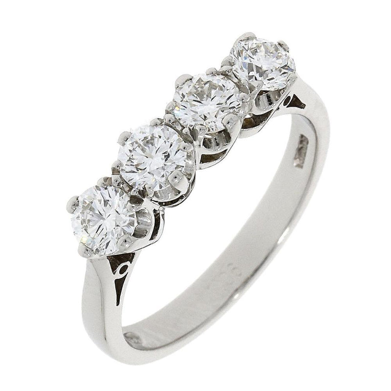 Platinum Four Stones Diamond Ring