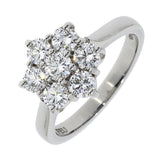 18ct White Gold Flower Cluster Diamond Ring