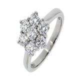 18ct White Gold Flower Cluster Diamond Ring