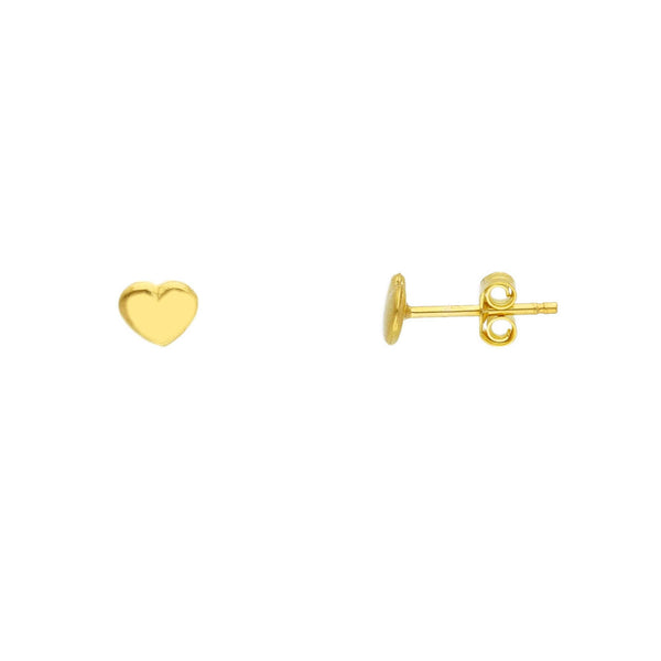 9ct Gold Polished Heart Stud Earrings