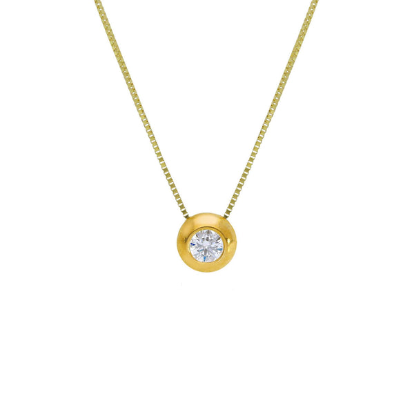 9ct Gold Cubic Zirconia Halo Necklace