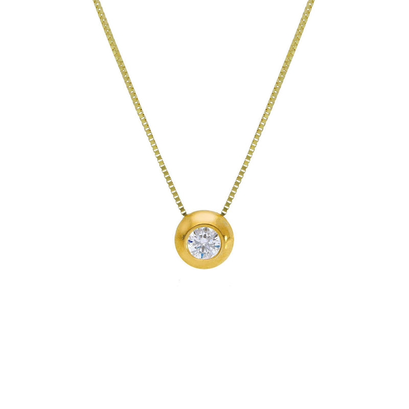 9ct Gold Cubic Zirconia Halo Necklace