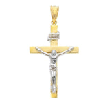 9ct Two Tone Gold Crucfix Pendant