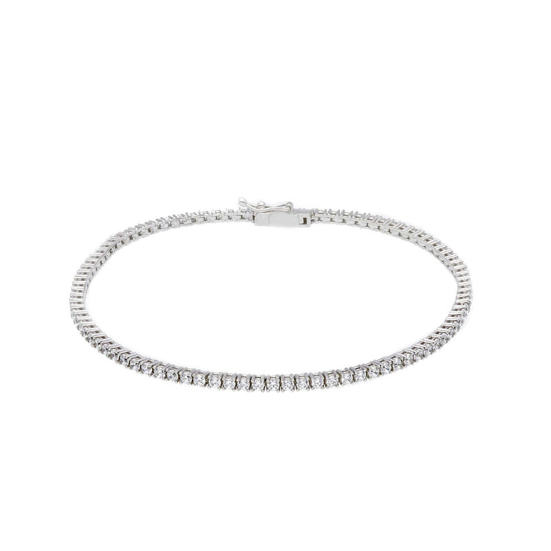 9ct White Gold Cubic Zirconia Tennis Bracelet