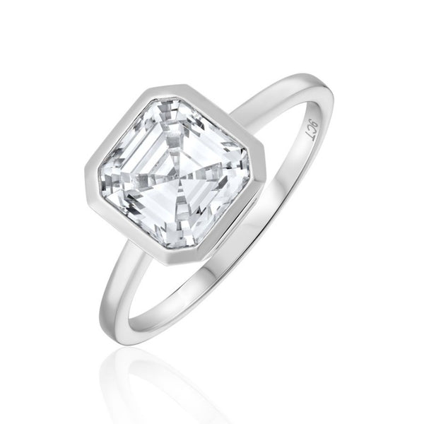 9ct White Gold Cubic Zirconia Ring