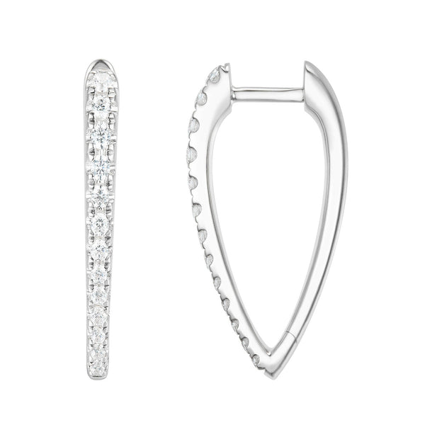 18ct White Gold Diamond Hoop Earrings