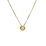 18ct Gold Rubover Diamond Necklace