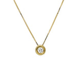 18ct Gold Rubover Diamond Necklace