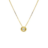18ct Gold Rubover Diamond Necklace