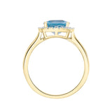 9ct Gold Diamond & Aquamarine Ring