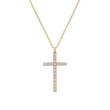 9ct Gold Cubic Zirconia Cross Necklace