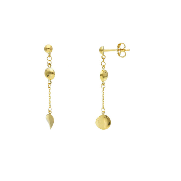 9ct Gold Polished Circular Drop Earrings