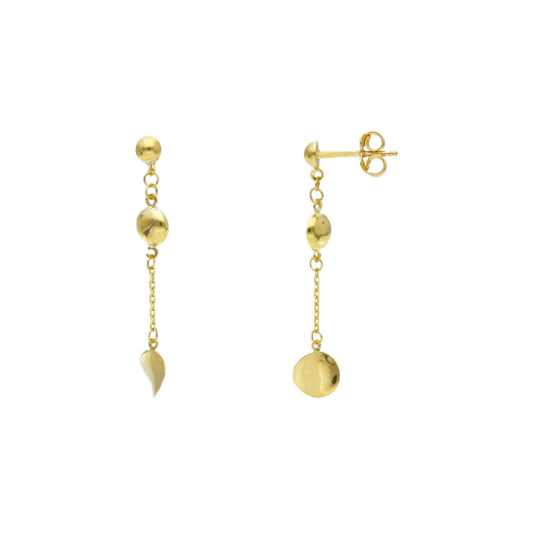 9ct Gold Polished Circular Drop Earrings
