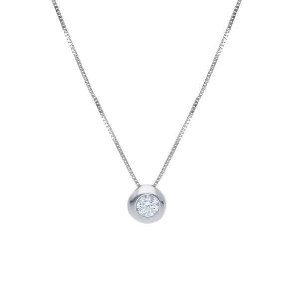 9ct Gold Cubic Zirconia Halo Necklace