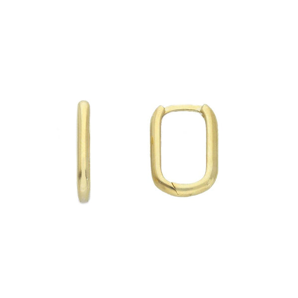 9ct Gold Rectangular Huggie Hoop Earrings