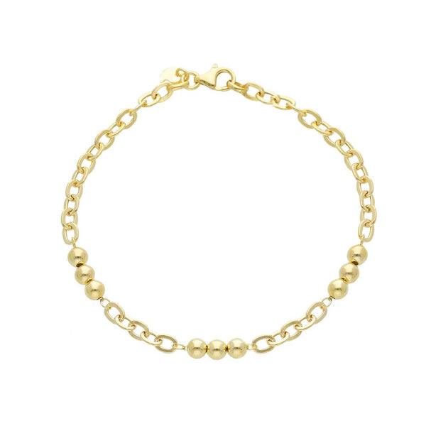 9ct Gold Bead & Link Bracelet