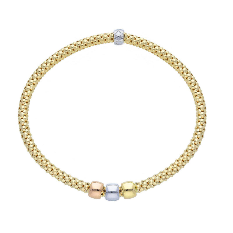 18ct Gold Flexit Three Bead Bracelet