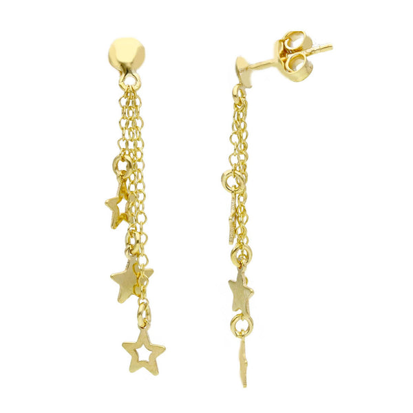 9ct Gold Stars Drop Earrings