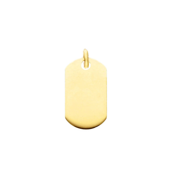 9ct Gold Rectangular Tag Pendant