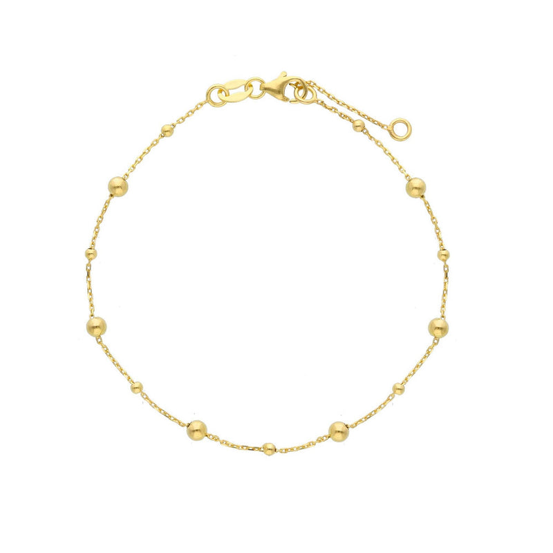 9ct Gold Bead & Ball Bracelet