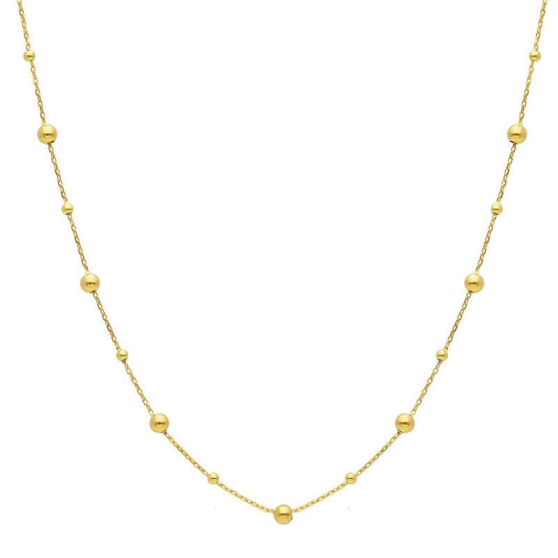 9ct Gold Bead & Ball Necklace