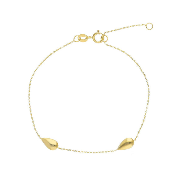 9ct Gold Teardrop Station Bracelet