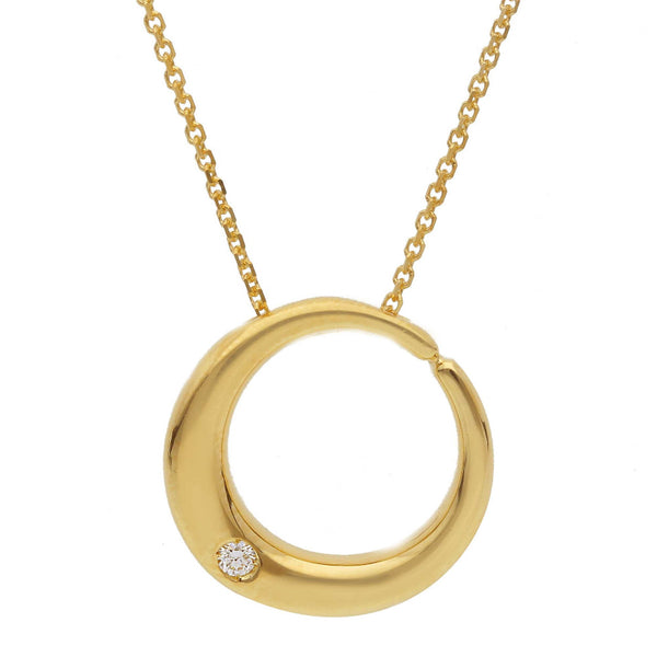 9ct Gold Diamond Circle Necklace