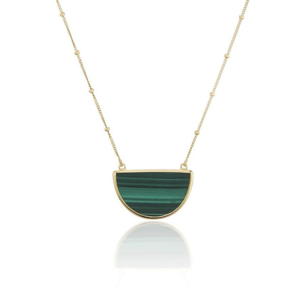 9ct Gold Malachite Necklace