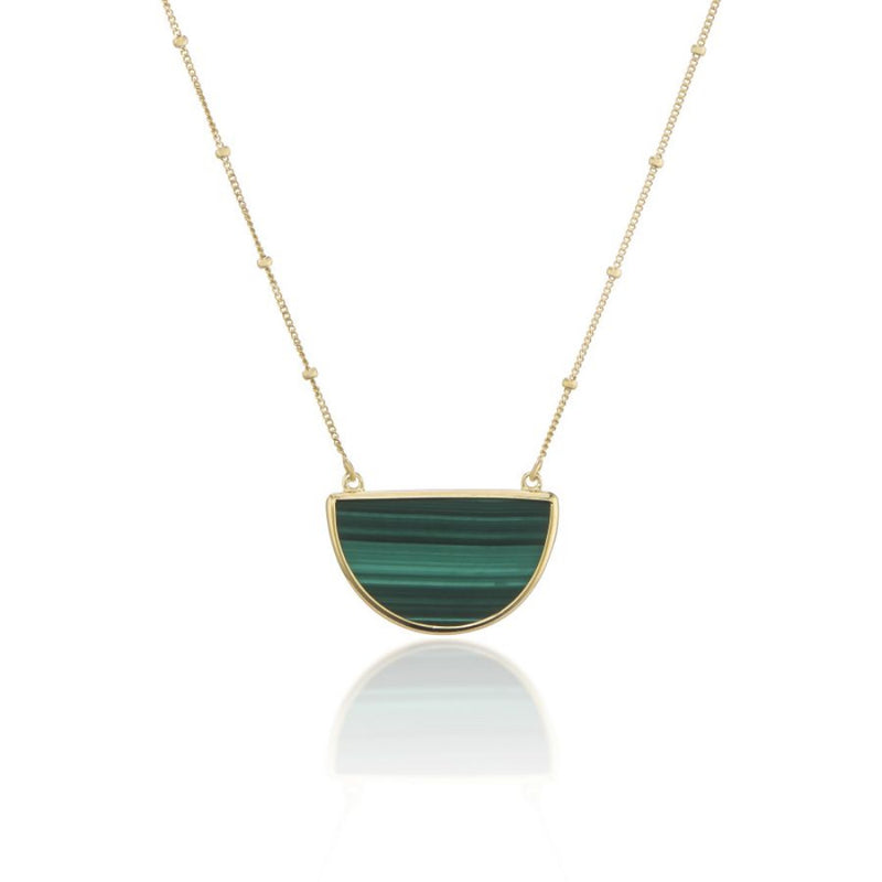 9ct Gold Malachite Necklace