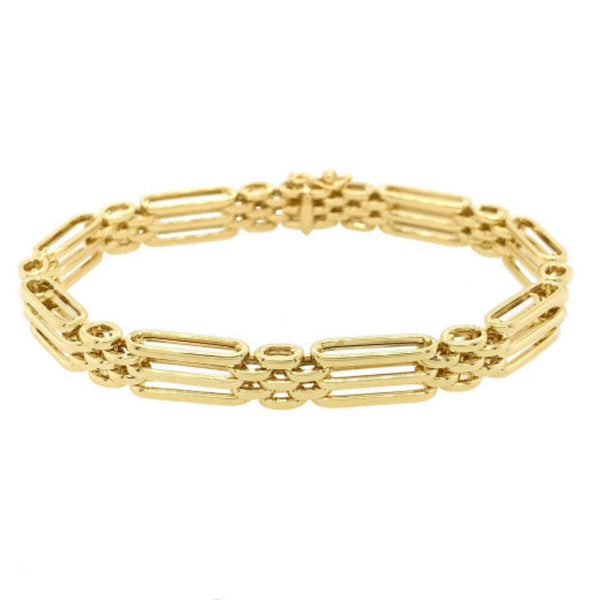 9ct Gold Three Bar Gate Bracelet