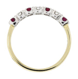 18ct Gold Diamond & Ruby Seven Stones Ring