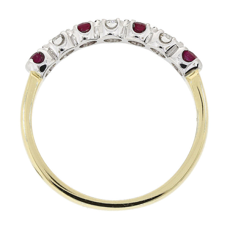 18ct Gold Diamond & Ruby Seven Stones Ring