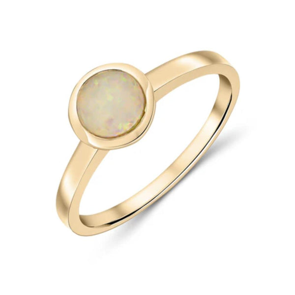 9ct Gold Round Opal Ring