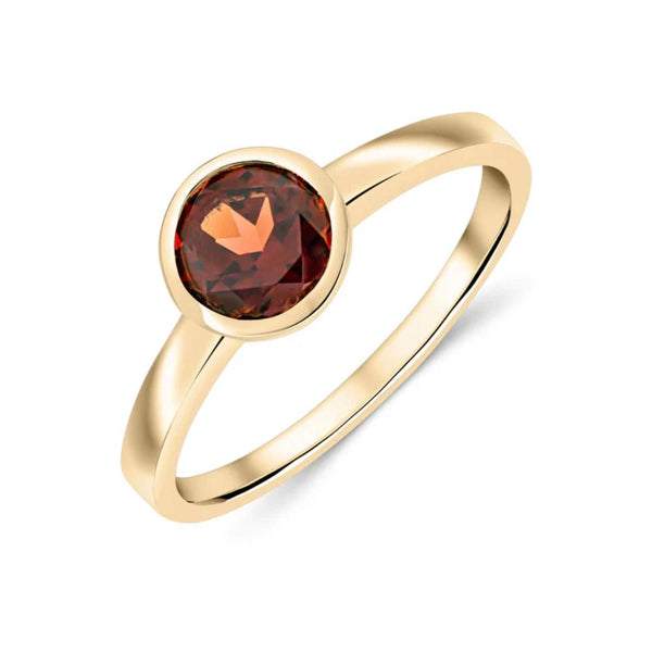 9ct Gold Round Garnet Ring