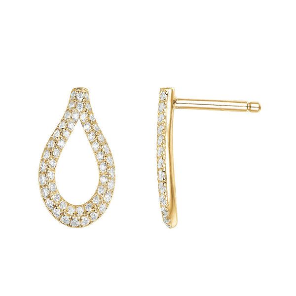 9ct Gold Diamond Tear Drop Earrings