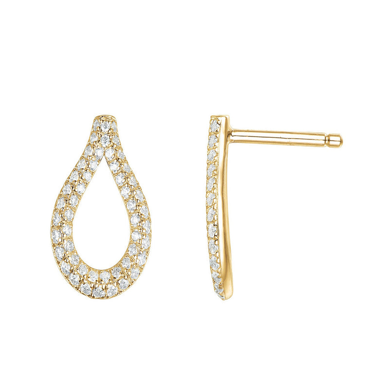 9ct Gold Diamond Tear Drop Earrings