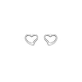 9ct Gold Open Heart Stud Earrings