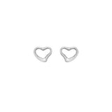 9ct Gold Open Heart Stud Earrings