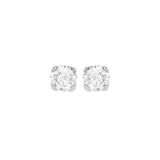 9ct White Gold Round Cubic Zirconia Stud Earrings