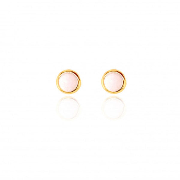 9ct Gold Mother of Pearl Round Stud Earrings