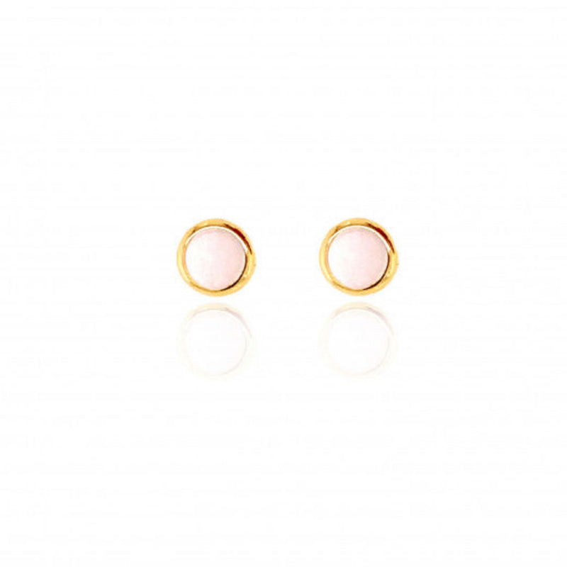 9ct Gold Mother of Pearl Round Stud Earrings