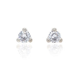 9ct Gold Cubic Zirconia Trilliant Stud Earrings